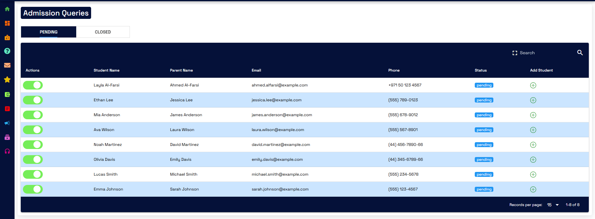 admission queries